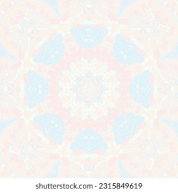 Seamless tile texture. Tracery mehndi design image. Pastel. Ethnic doodle art. Curved doodling picture. Vector