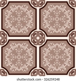 seamless tile with Victorian motives in brown