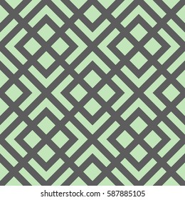 Seamless tile. Vintage texture. Repeating image. Pale squares background. Green and grey colors. EPS 8. Geometric pattern. Neutral fond. 