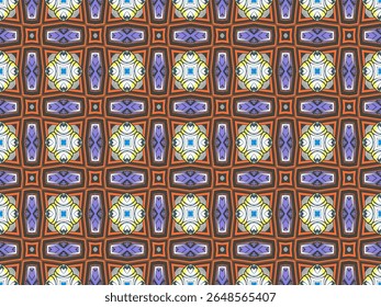 Seamless Tile Visual Fabric Template Background Wallpaper Symmetric Fashion Art Perspective Geometric Graphic Cloth Design Endless Digital Shape Interior Luxury Decoration Texture Textile Pattern.
