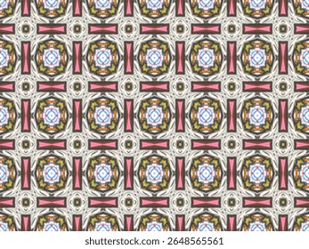Telha sem costura modelo de tecido visual fundo papel de parede simétrico moda arte perspectiva geométrica pano design sem fim forma digital interior decoração luxuoso padrão têxtil.