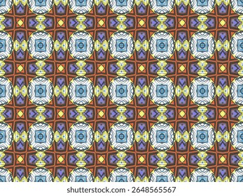 Seamless Tile Visual Fabric Template Background Wallpaper Symmetric Fashion Art Perspective Geometric Graphic Cloth Design Endless Digital Shape Interior Luxury Decoration Texture Textile Pattern.