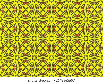 Seamless Tile Visual Fabric Template Background Wallpaper Symmetric Fashion Art Perspective Geometric Graphic Cloth Design Endless Digital Shape Interior Luxury Decoration Texture Textile Pattern.