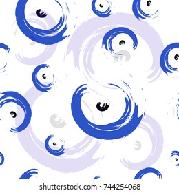 seamless tileable texture with blue greek evil eye - symbol of protection