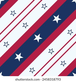 Seamless Tileable USA Theme Background Pattern