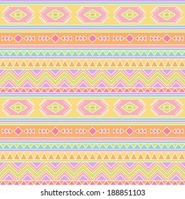 Seamless Tileable Vector Background in Pastel Tribal Style