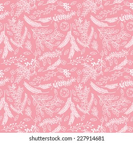 Seamless Tileable Vintage Floral Background Pattern - Vector Illustration 