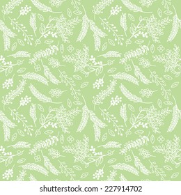 Seamless Tileable Vintage Floral Background Pattern - Vector Illustration 