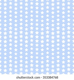 Seamless tiled blue geometric linear pattern of white stars in garlands. Beads. New year gift paper background. Vector illustration.