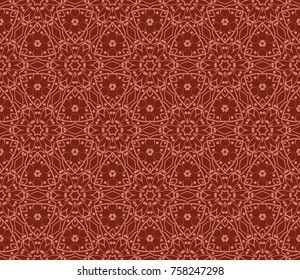 Seamless tiled pattern. Classical geometric flower vector design. Modern fashion illustration
