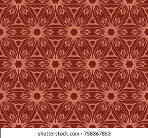 Seamless tiled pattern. Classical geometric flower vector design. Modern fashion illustration