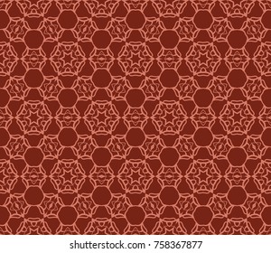 Seamless tiled pattern. Classical geometric flower vector design. Modern fashion illustration