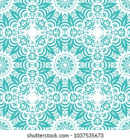 Seamless tiled pattern with floral motives. Vector illustration for print, wallpaper, textile, fabric