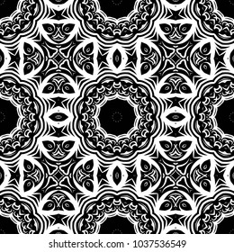Seamless tiled pattern with floral motives. Vector illustration for print, wallpaper, textile, fabric