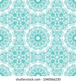 Seamless tiled pattern with floral motives. Vector illustration for print, wallpaper, textile, fabric