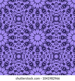 Seamless tiled pattern with floral motives. Vector illustration for print, wallpaper, textile, fabric