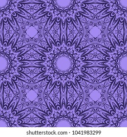 Seamless tiled pattern with floral motives. Vector illustration for print, wallpaper, textile, fabric