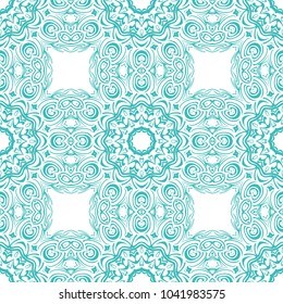 Seamless tiled pattern with floral motives. Vector illustration for print, wallpaper, textile, fabric