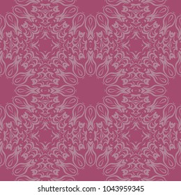 Seamless tiled pattern with floral motives. Vector illustration for print, wallpaper, textile, fabric