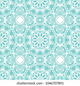 Seamless tiled pattern with floral motives. Vector illustration for print, wallpaper, textile, fabric