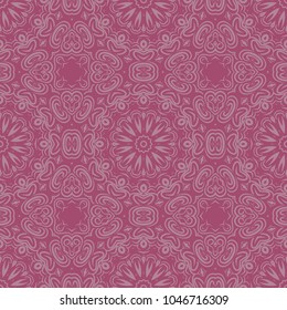 Seamless tiled pattern with floral motives. Vector illustration for print, wallpaper, textile, fabric