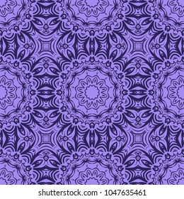 Seamless tiled pattern with floral motives. Vector illustration for print, wallpaper, textile, fabric