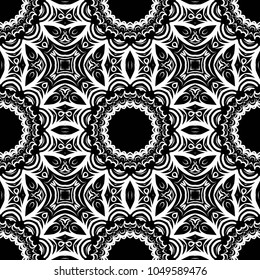 Seamless tiled pattern with floral motives. Vector illustration for print, wallpaper, textile, fabric