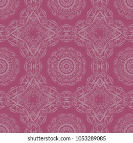 Seamless tiled pattern with floral motives. Vector illustration for print, wallpaper, textile, fabric