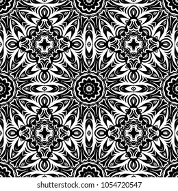 Seamless tiled pattern with floral motives. Vector illustration for print, wallpaper, textile, fabric