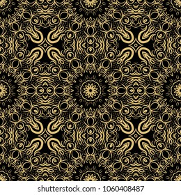 Seamless tiled pattern with floral motives. Vector illustration for print, wallpaper, textile, fabric