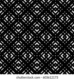 Seamless tiled pattern of Japanese trellis. Oriental traditional grid print. Abstract black and white background of intersected squares in Asian style. Vector Illustration. 