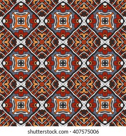 seamless tiled web  background in ethnic style. cute indian ceramic tiles design 