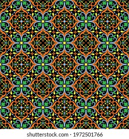 Seamless tiles background in portuguese style. Mosaic pattern for ceramic in dutch, portuguese, spanish, italian style.