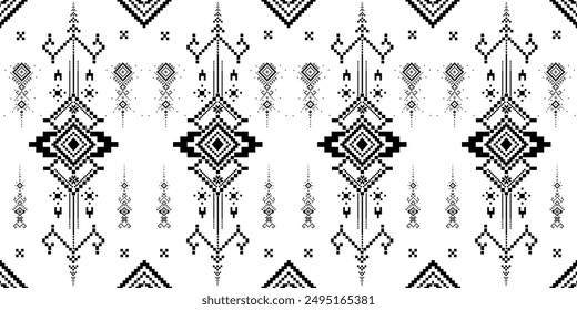 Seamless tiles pixcel. Mosaic pattern for ceramic in dutch, portuguese, spanish, italian style, Vector Tile Pattern, Lisbon Arabic Floral Mosaic, seamless pattern pixcel style, ethnic geometry, ethnic