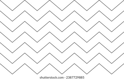 Seamless Tiling Abstract Geometric Zig Zag Lines Vector Wallpaper Pattern with Transparent Background