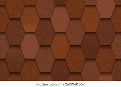 Forma de favo de mel de hexágono de padrão de ladrilhos sem emenda, vetor de cor marrom