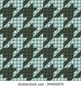 Seamless timber green classic textile infinite houndstooth fractal pattern vector