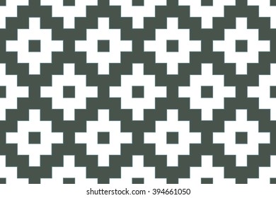 Seamless timber green fashion ethnic pixel pattern vector