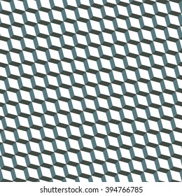 Seamless timber green isometric tilted flatted cube endless pattern vector