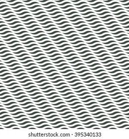 Seamless timber green optical illusion waves pattern vector