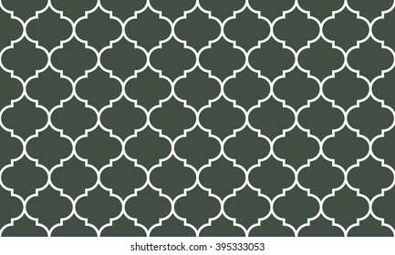 Seamless timber green wide moroccan pattern vector