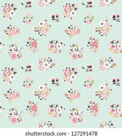 Seamless Tiny Cute Flower Pattern Background