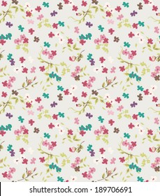 seamless tiny cute flower,floral vector pattern background