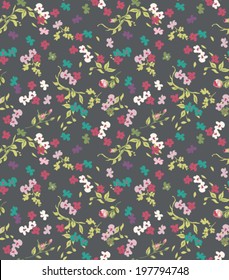 seamless tiny cute flower,floral vector pattern background