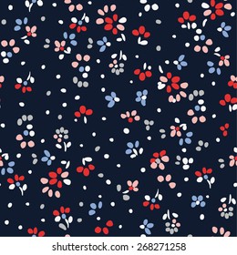 seamless tiny cute flower,floral vector pattern background