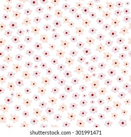 Seamless tiny daisy vector pattern background