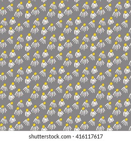 Seamless tiny daisy vector pattern background