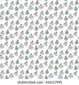 Seamless tiny daisy vector pattern background