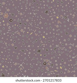 Confeti floral diminuto sin costuras en estilo de Vector delicado, ideal para ropa, acolchado, ropa de cama y papelería.