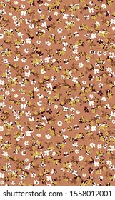 Seamless Tiny Floral Pattern Fashionable Colors Endless Design Vector
